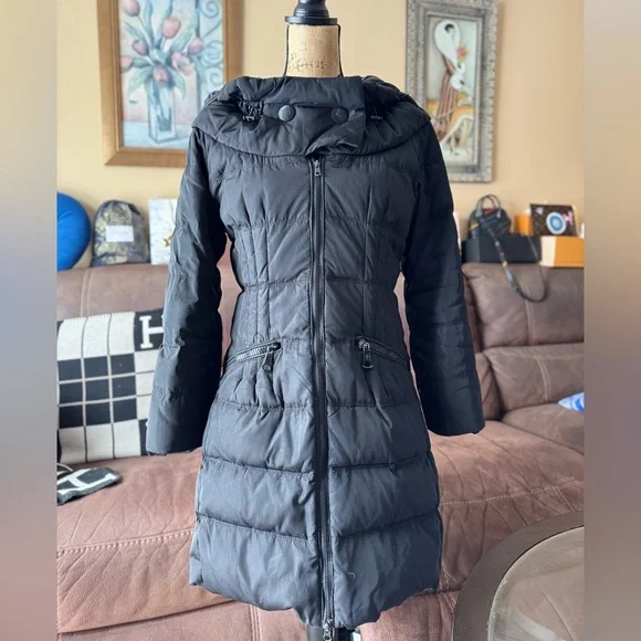 Moncler women’s Down Hooded Long Puffer Coat - Picture 3 of 14